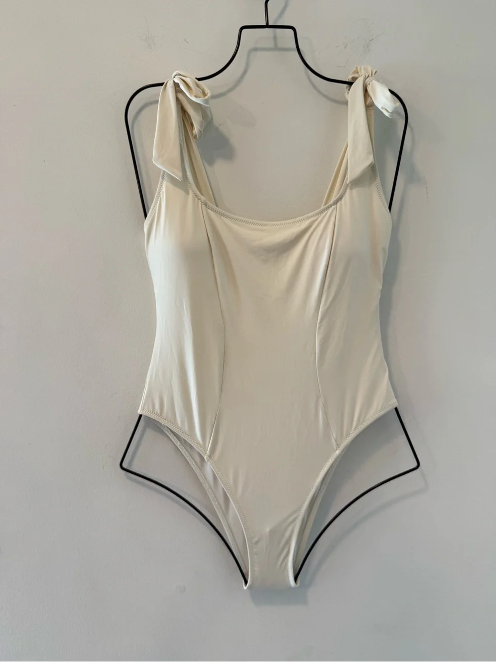 Qinsen Size M Beige One Piece Swimsuit #Lux-Swim-C